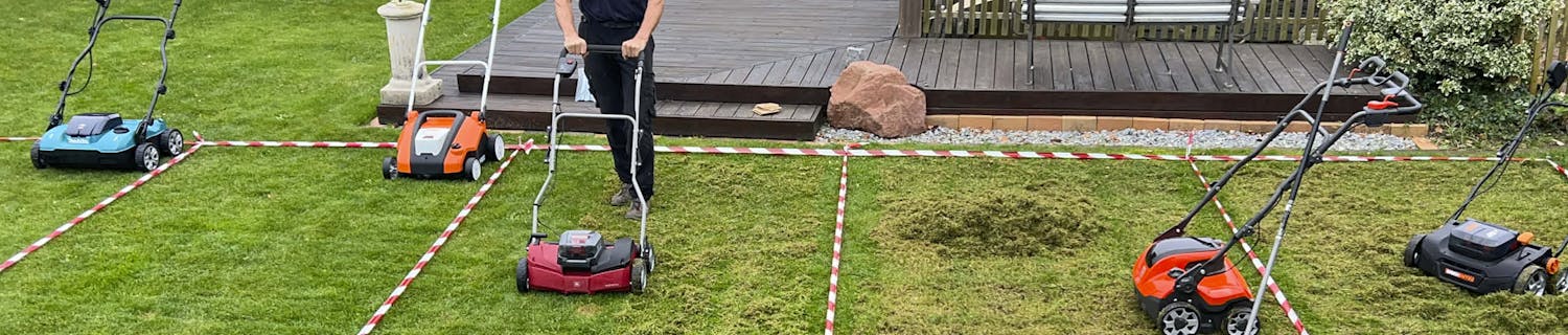 Test af plæneluftere på batteri Test af plæneluftere på batteri